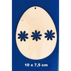 Jajko 10x7,5cm / jako zawieszka, ażur kwiatuszki / SKLEJKA #3mm / II